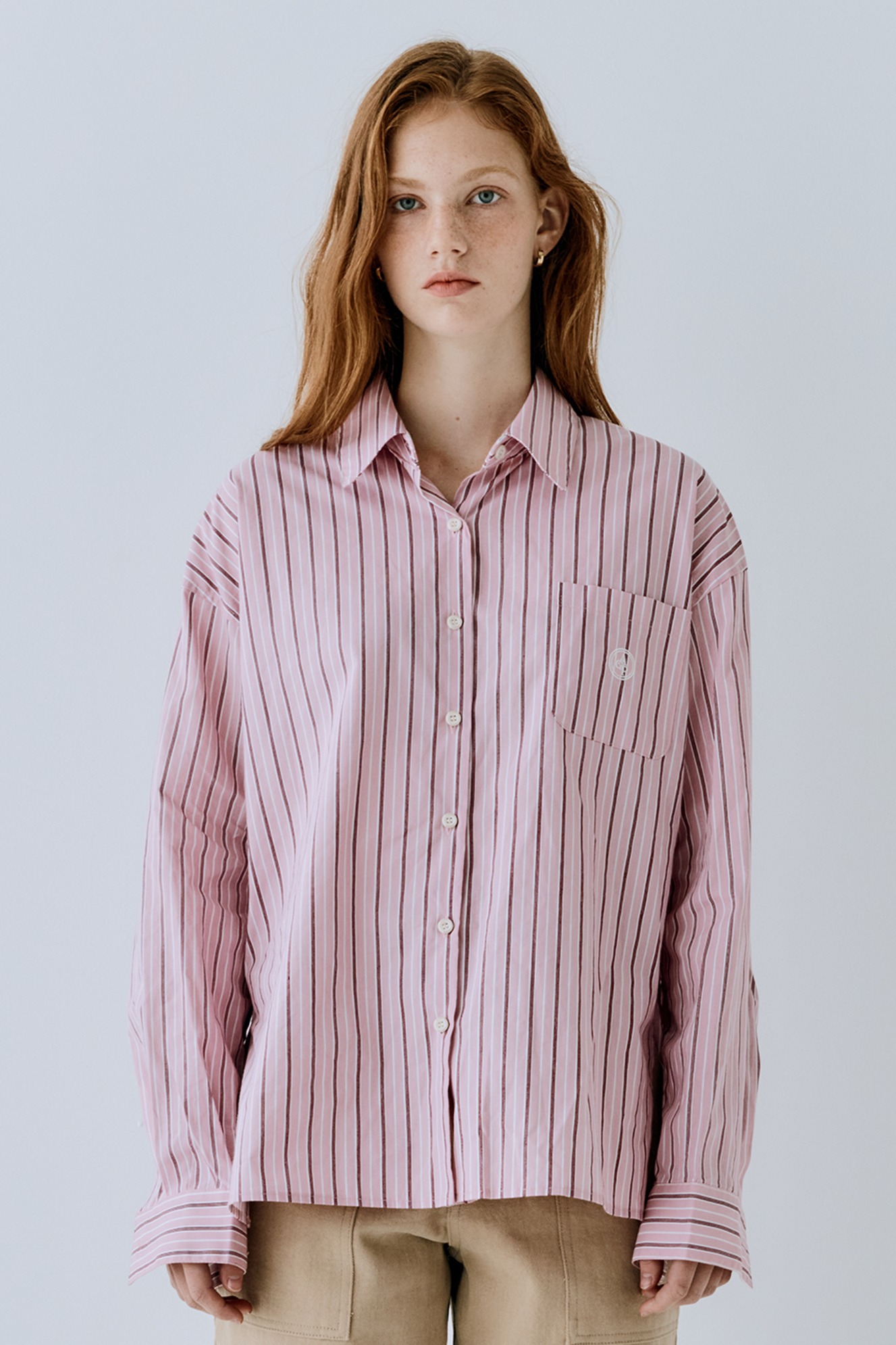 AGP 스트라이프 셔츠(W) 핑크